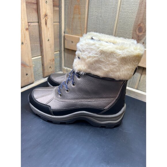 Clarks Womens Pewter Snow Boots Fur-Lined Waterproof Size 10W - Picture 5 of 8